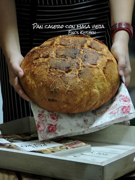 Pan casero con masa vieja en cazuela, hogazas 1,2 y 3