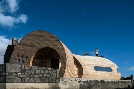 Fusión de edificio histórico rehabilitado y anexo de madera contemporáneo