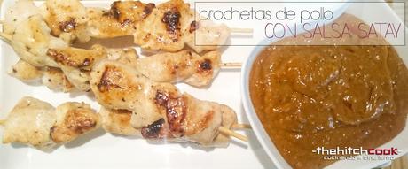 BROCHETAS DE POLLO CON SALSA SATAY (Cenas exóticas)