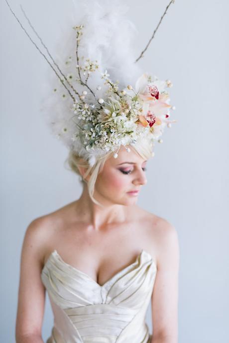 Bodas y celebraciones invernales tocados para novia