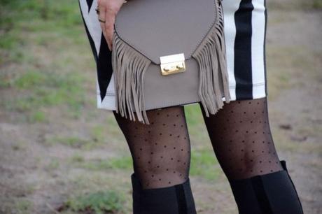 Tall boots and striped dress autumn outfits and street style by diseneitorforever
