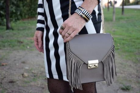 Tall boots and striped dress autumn outfits and street style by diseneitorforever