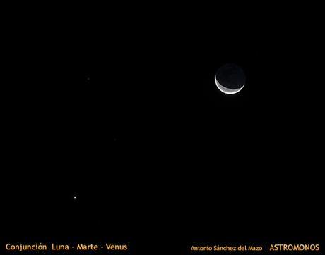 CONJUNCIÓN PLANETARIA JÚPITER - LUNA - MARTE - VENUS