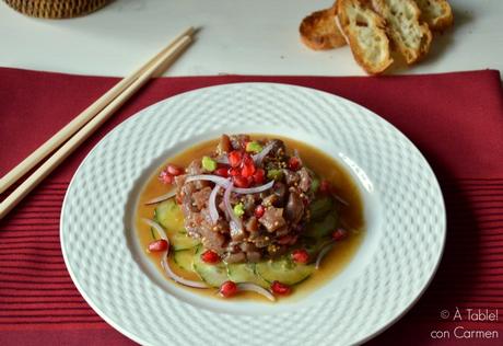 Tartar de Atún a la Mostaza y Granada