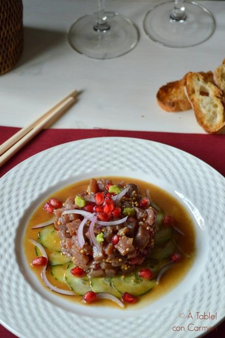 Tartar de Atún a la Mostaza y Granada