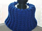 Cuello ganchillo azul