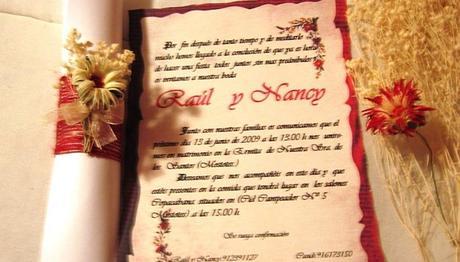 invitacion de bodas tipo pergamino 