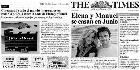 invitacion de bodas tipo periodico