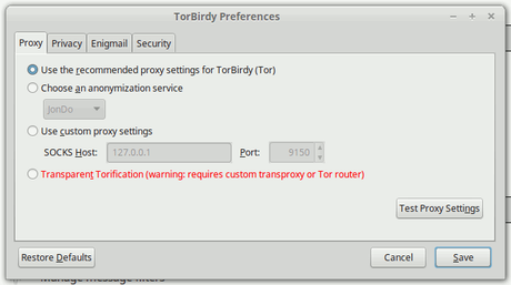 Torbirdy for Thunderbird