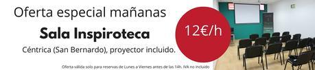 ¿Necesitas una sala por la mañana? ¡Oferta especial de la sala inspiroteca! Oferta especial alquiler de sala en madrid