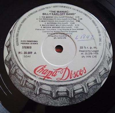 Billy Karloff Band -The Maniac Lp 1978