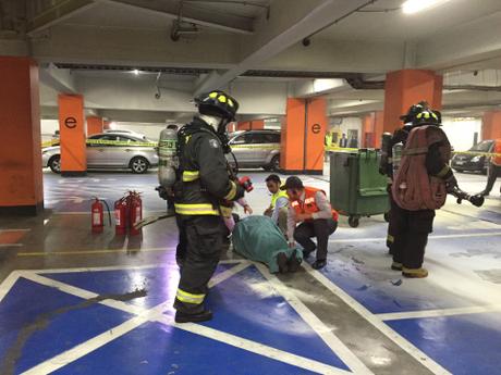 Bomberos realizó simulacro de emergencia en Mall Marina