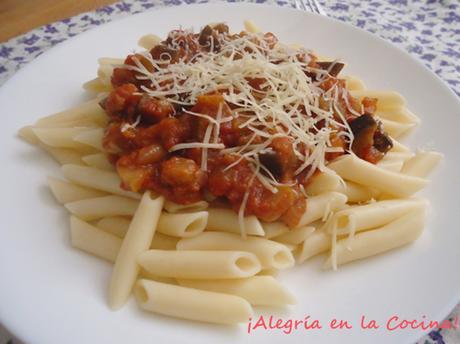 macarrones con pisto macarrones con pisto