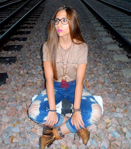 Vaqueros boyfriend y maxi camiseta