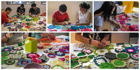 Espectacular yarn bombing en un instituto de secundaria de Mallorca