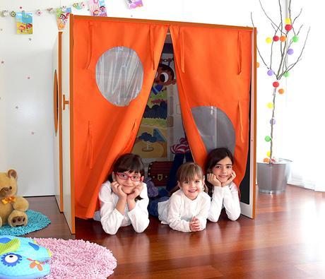 productos espacios de juego para niño muebles transformables muebles para niños estilo nórdico DreamHut mini diseño y construcción de casas decoración habitaciones niños decoración habitaciones infantiles casita de juegos de Yuhuhugs 