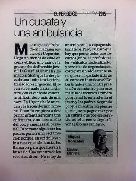 ¿Podemos permitirnos que un cubata sea más barato que una ambulancia?