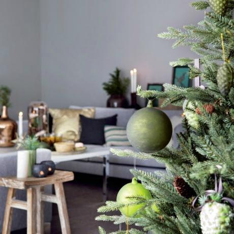 Decoración nórdica de Navidad en verde