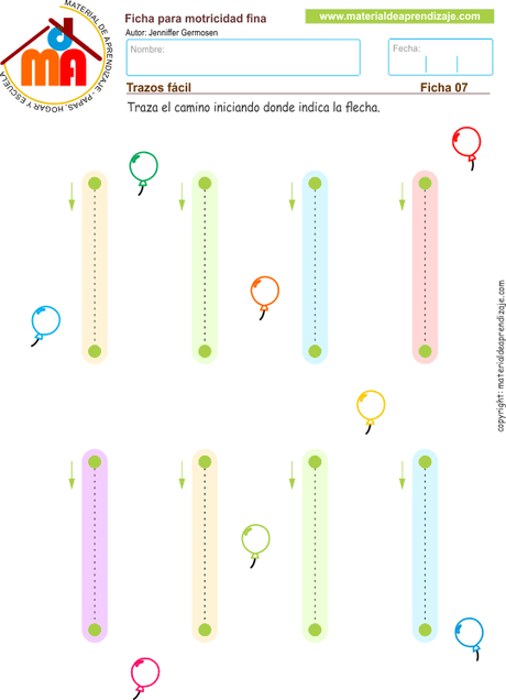 Grafomotricidad: Trazos fácil 07