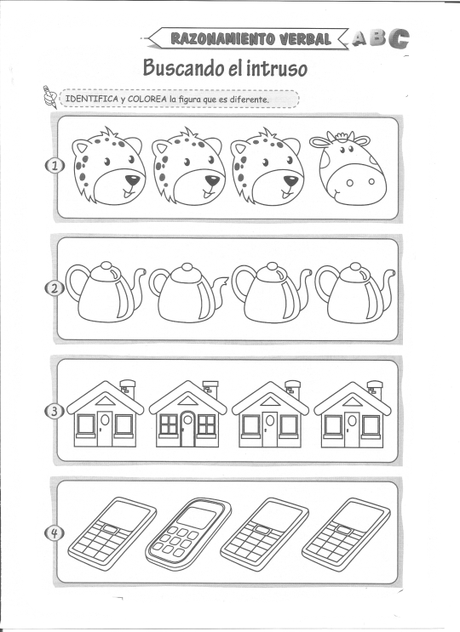 Buscando el intruso: Razonamiento verbal 5 años Buscando el intruso: Razonamiento verbal 5 años
