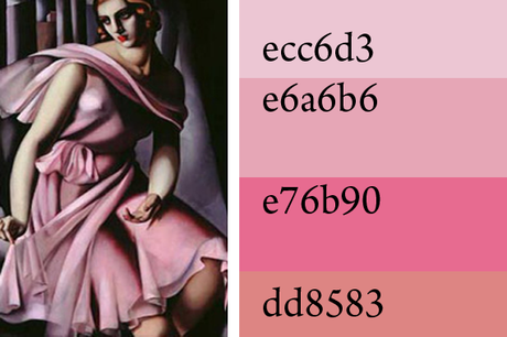 significado del rosa, paleta de color de La dama de Rosa, Tamara de Lempicka