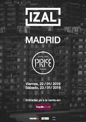 Izal darán dos conciertos en el Teatro Circo Price de Madrid en enero de 2016