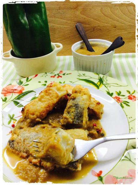 Bacalao rebozado con crema de pimiento verde Bacalao rebozado con crema de pimiento verde 5