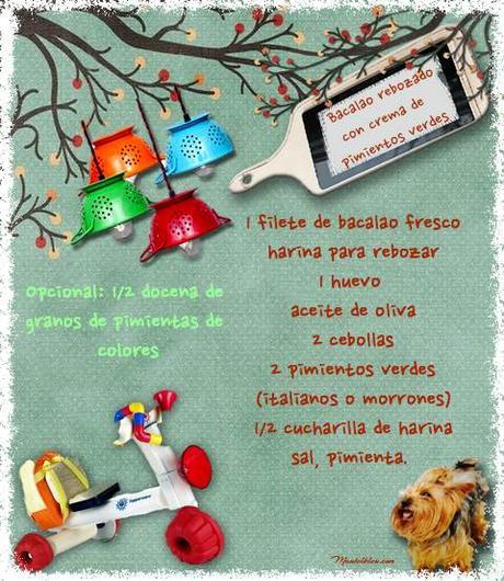 Bacalao rebozado con crema de pimiento verde Bacalao rebozado con crema de pimientos verde etiqueta