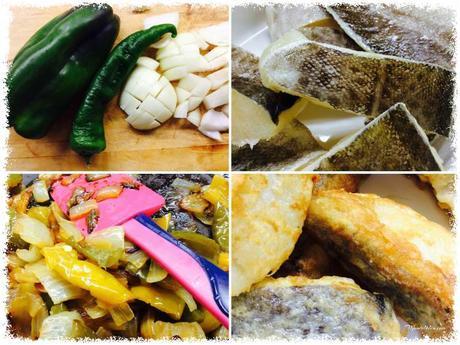 Bacalao rebozado con crema de pimiento verde Bacalao rebozado con crema de pimientos verdes_Fotor