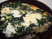Quiche espinacas, queso cabra beicon