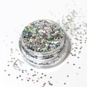 purpurina para nail art plata holográfica