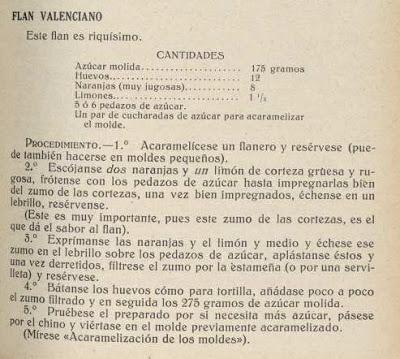 Flan valenciano para ... el reto de la Marquesa de Parabere