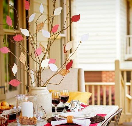 un centro de mesa otoñal