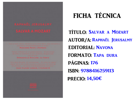 Reseña: Salvar a Mozart, de Raphaël Jerusalmy Reseña: Salvar a Mozart, de Raphaël Jerusalmy