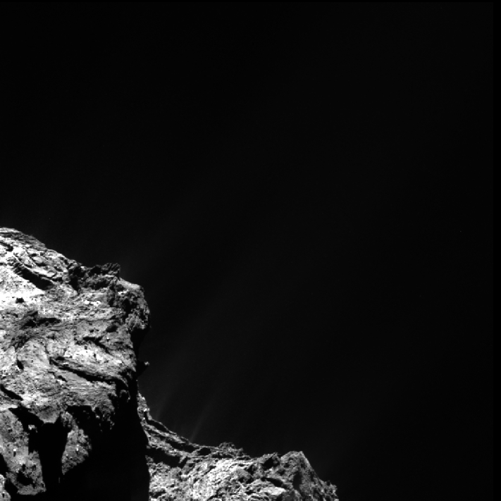 Un chorro repentino en el cometa 67P