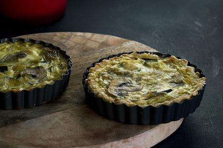 QUICHE DE CHAMPIÑON CON QUESO PARMESANO