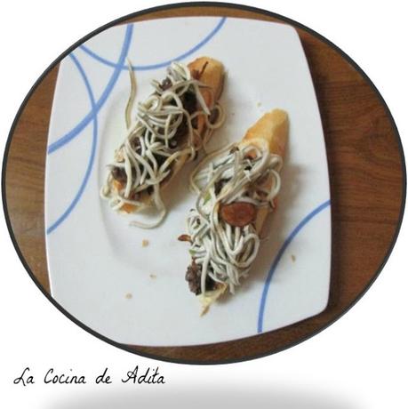 Tapa de morcilla, con gulas