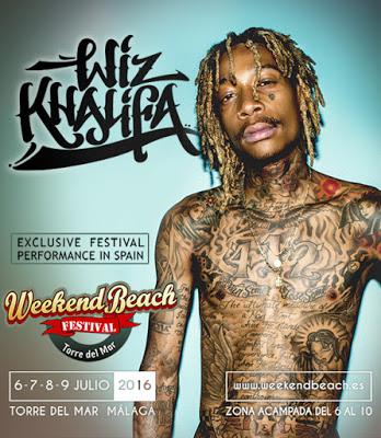 Wiz Khalifa, en exclusiva en el Weekend Beach Festival Torre del Mar 2016
