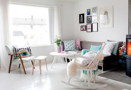 Vivir con niños en una casa blanca y con colores pastel!