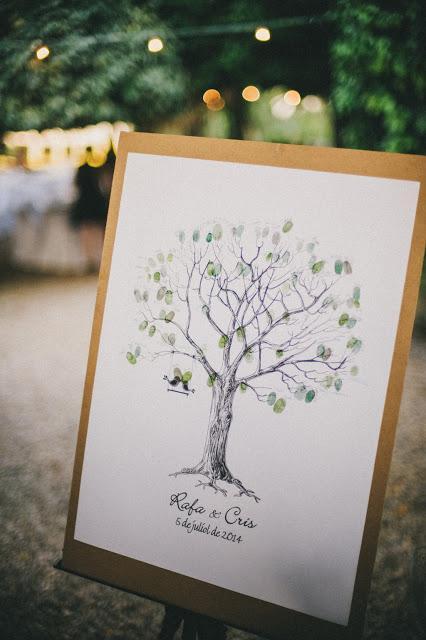 arbol huellas boda