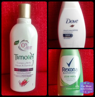 Acondicionador Timotei, Gel Dove y Desodorante Rexona