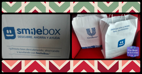 Foto de caja blanca Smilebox y bolsas