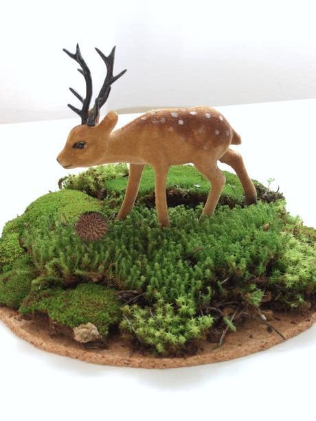 Decorando la navidad, campana de cristal con cervatillo Decorando la navidad, campana de cristal con cervatillo