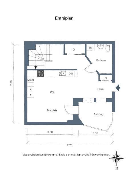 Un duplex con la cocina en la zona de paso