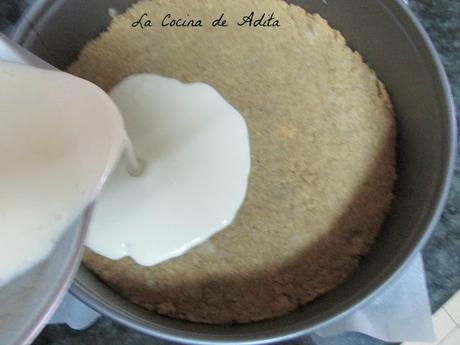 La mejor tarta de queso, con crujientes de naranja