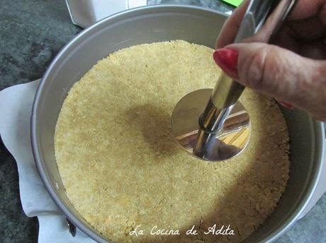 La mejor tarta de queso, con crujientes de naranja