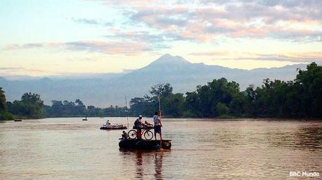 Río Suchiate, frontera entre México y Guatemala