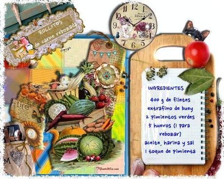 Rollitos de carne rebozada con pimiento verde Rollitos de carne rebozada con pimiento verde Etiqueta