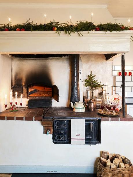 Navidad rústica decorada en Rojo