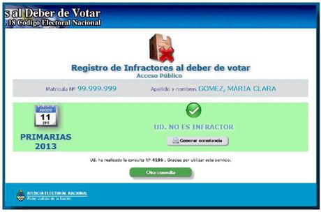 Riesgos y penalidades por no votar.